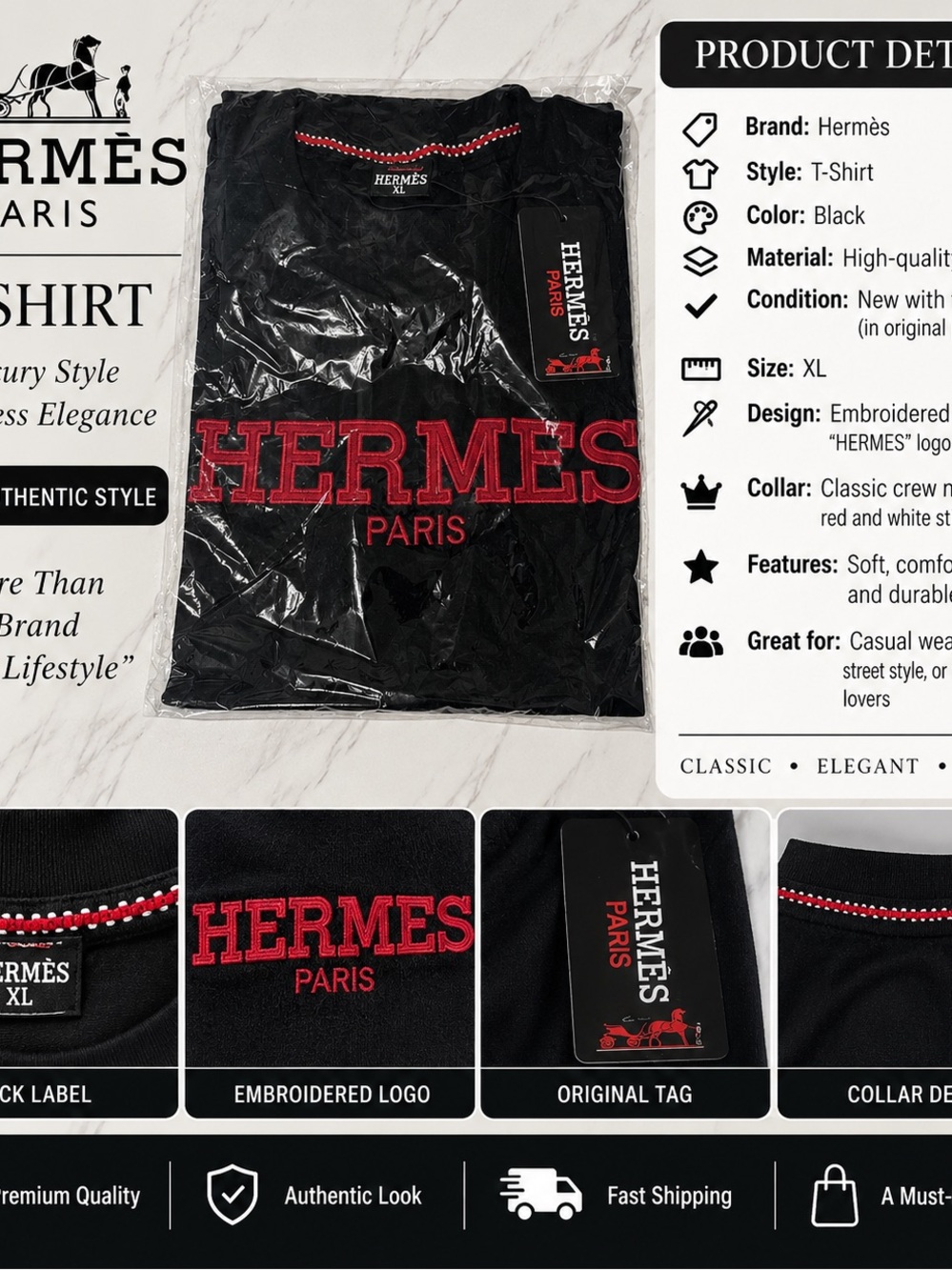 Men’s Black Shorts with Red Trim